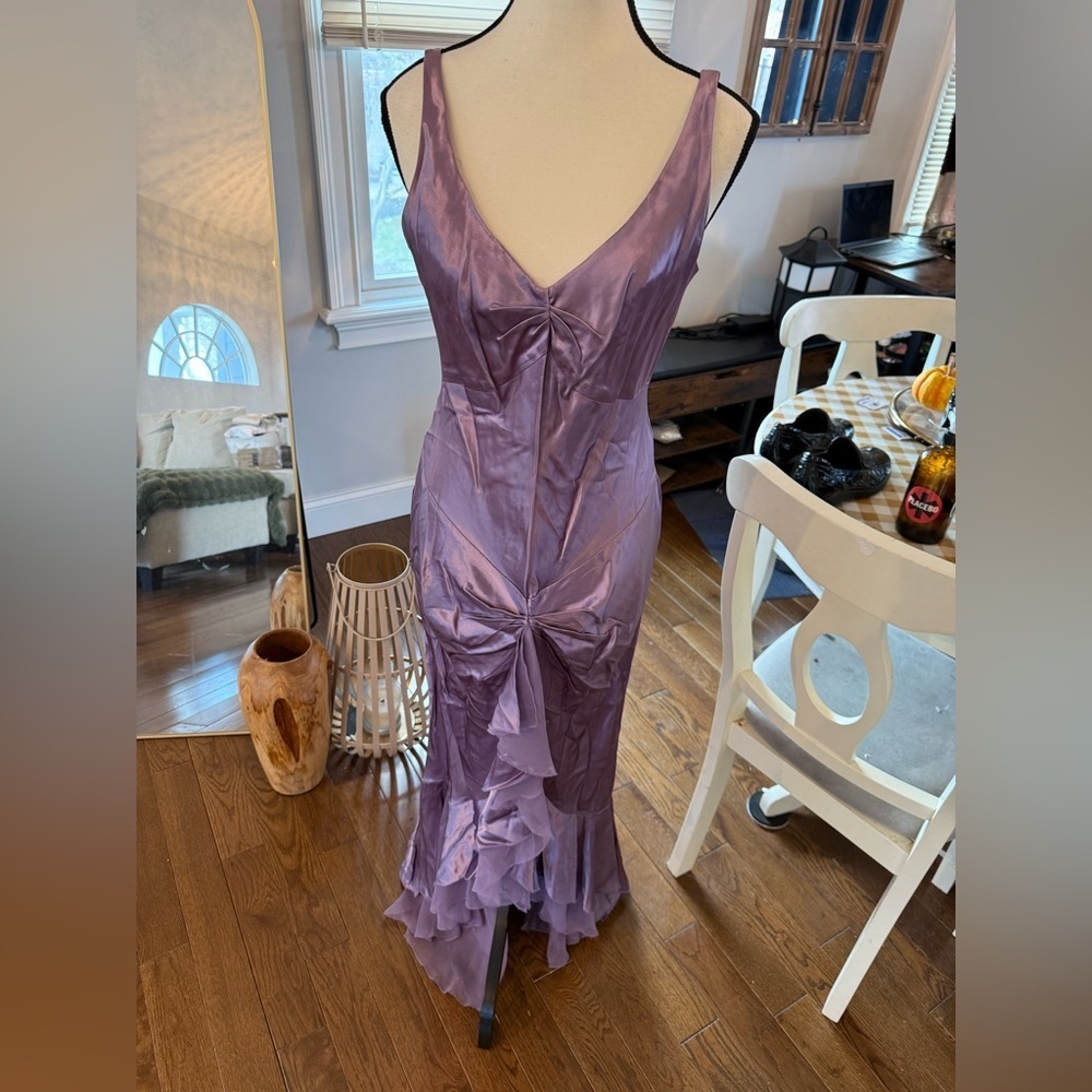 Urban Girl Nites Lavender Satin Dress size 11/12 Cocktail Prom - Picture 9 of 15